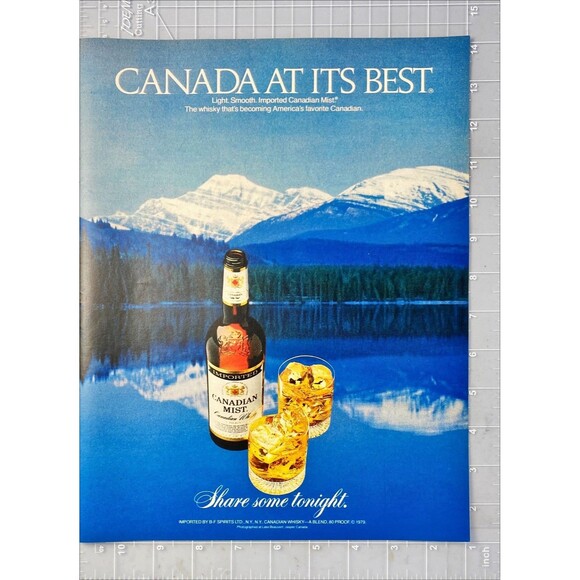 Canadian Mist Whiskey "Canada at Its Best" Man Cave Vintage Print Ad 1979 - Picture 2 of 3